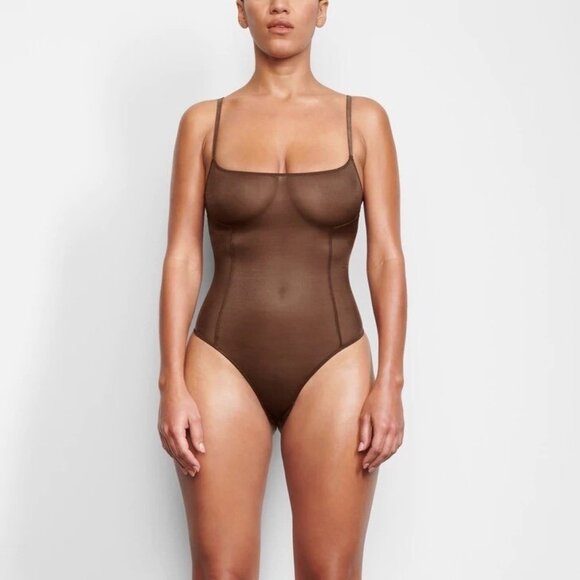 SKIMS Glissenette Scoop Bodysuit Chai Womens XL - Picture 4 of 12